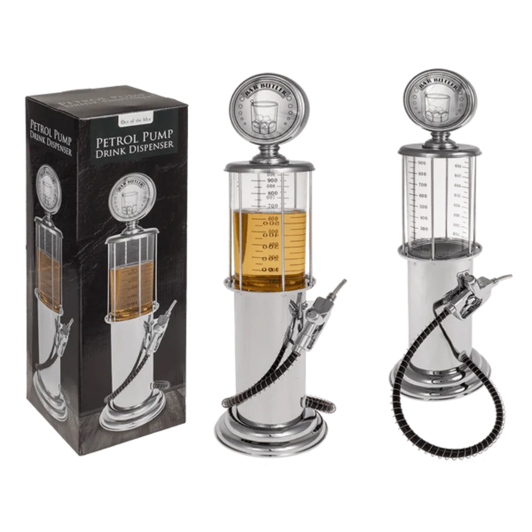 Detail van Drank Dispenser 'Benzinepomp' - Retro Tap (900ml) - Cadeautip voor bierliefhebbers