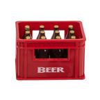 Detail van Bierkrat Flesopener met Magneet - Geel/Rood - Cadeautip voor bierliefhebbers