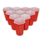 Detail van Beer Pong Hexagon - Drankspel Set met Zeshoekige Bekers - Cadeautip voor bierliefhebbers