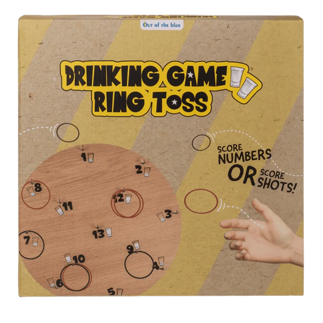 Ring Toss Werpspel - Houten Drankspel (30cm) - Het perfecte biercadeau voor de mancave