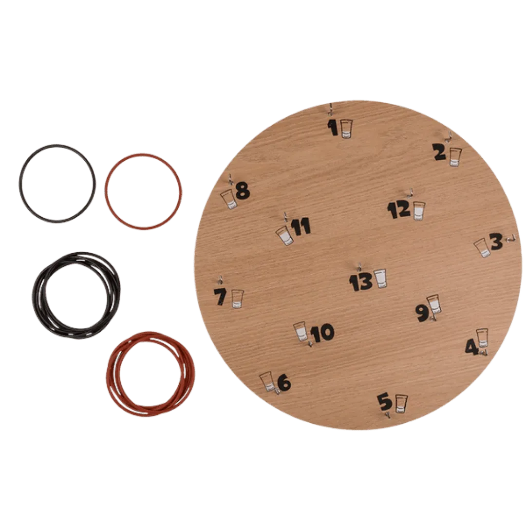 Detail van Ring Toss Werpspel - Houten Drankspel (30cm) - Cadeautip voor bierliefhebbers