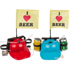 Bierhelm 'I Love Beer' - Met Drinkslangetjes & Vlag - Het perfecte biercadeau voor de mancave
