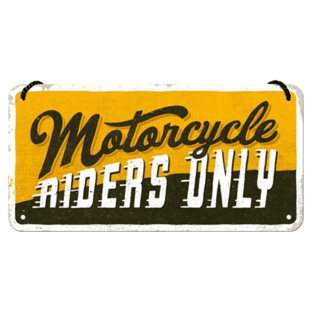 Detail van Hanging Sign 'Motorcycle Riders Only' - Bordje met koord - Cadeautip voor bierliefhebbers