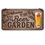 Detail van Hanging Sign 'Welcome to the Beer Garden' - Bordje met koord - Cadeautip voor bierliefhebbers