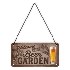 Hanging Sign 'Welcome to the Beer Garden' - Bordje met koord - Het perfecte biercadeau voor de mancave