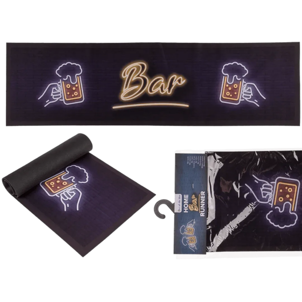 Detail van Bar Runner / Barmat 'Beer' (89x25cm) - Cadeautip voor bierliefhebbers