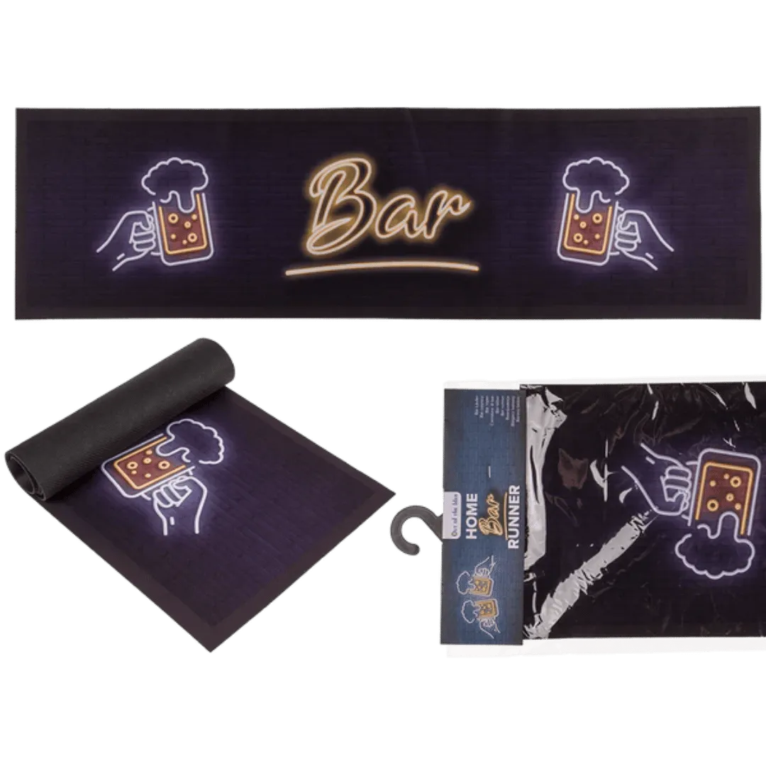 Detail van Bar Runner / Barmat 'Beer' (89x25cm) - Cadeautip voor bierliefhebbers
