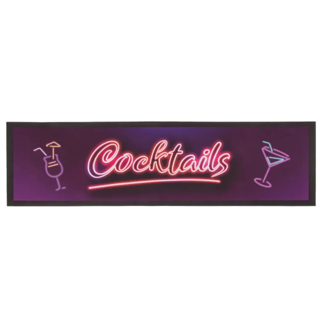 Bar Runner / Barmat 'Cocktails' (89x25cm) - Het perfecte biercadeau voor de mancave
