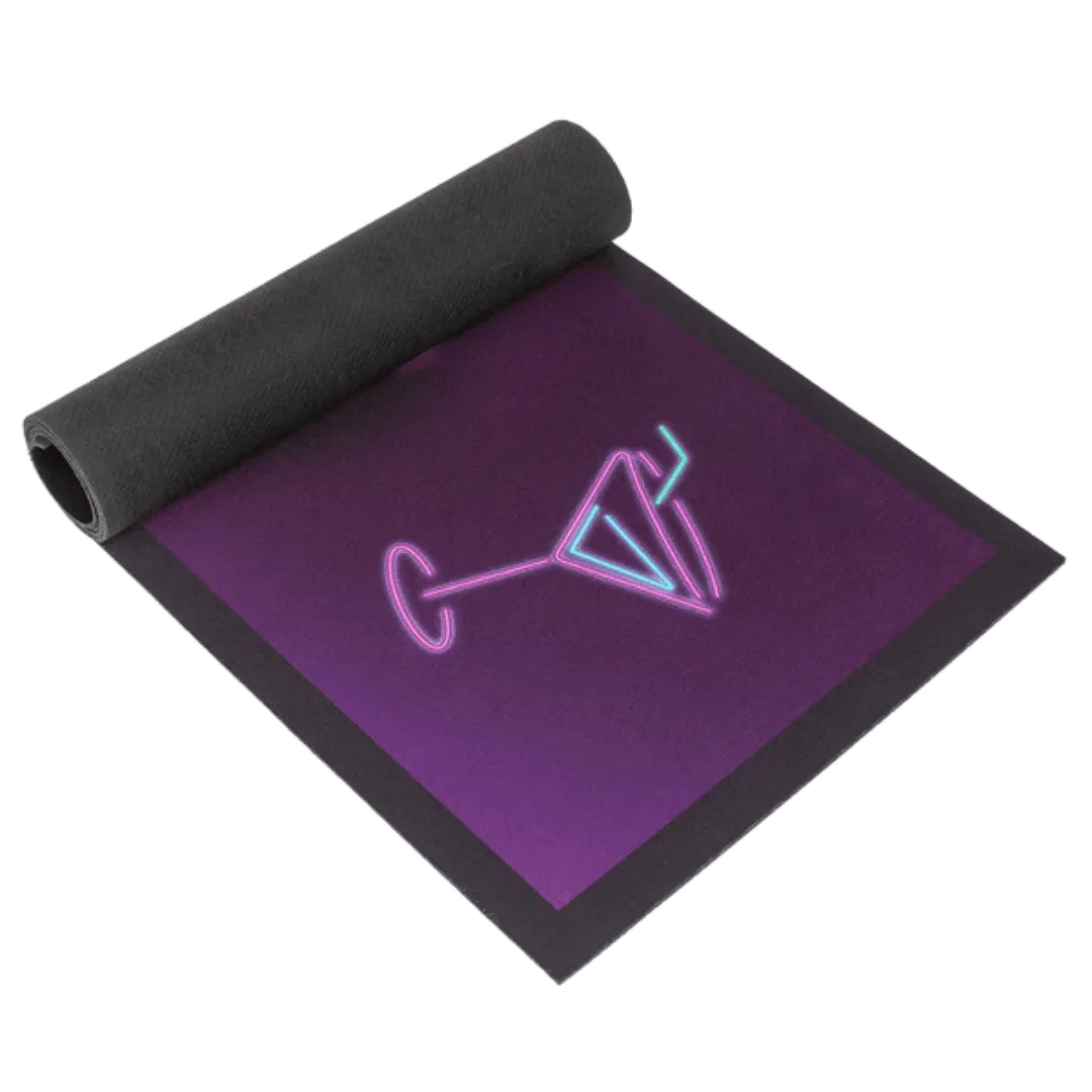 Detail van Bar Runner / Barmat 'Cocktails' (89x25cm) - Cadeautip voor bierliefhebbers