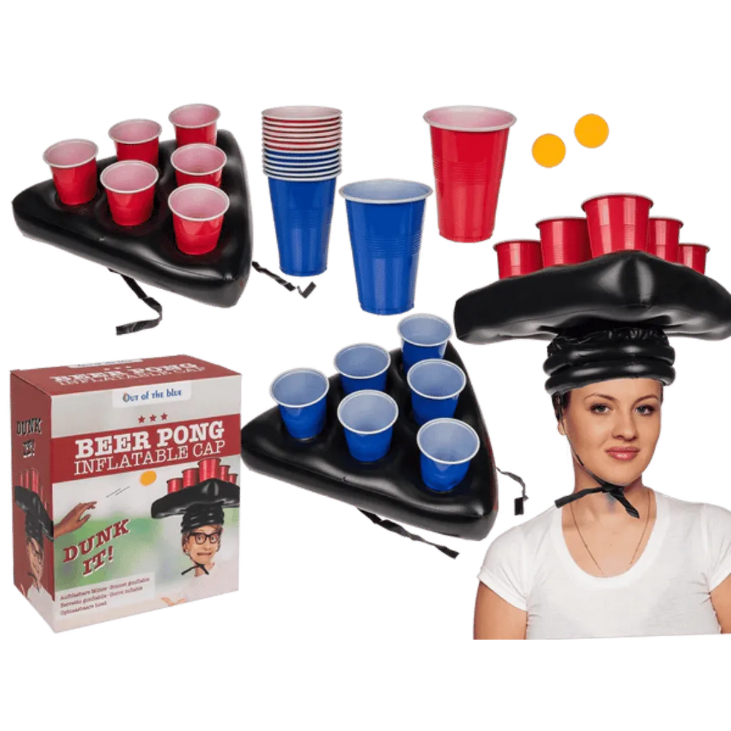 Opblaasbare Bierpong Hoed - Drankspel - Het perfecte biercadeau voor de mancave