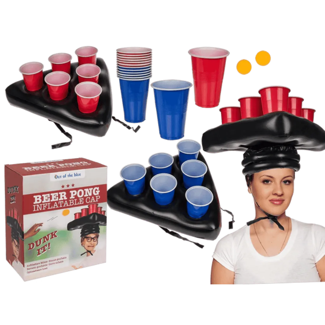 Opblaasbare Bierpong Hoed - Drankspel - Het perfecte biercadeau voor de mancave
