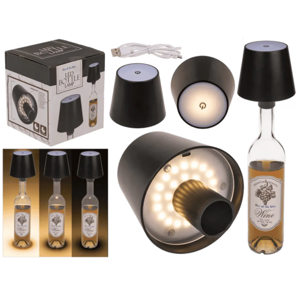 Detail van LED Flesverlichting - Maak van je lege fles een lamp (Zwart) - Cadeautip voor bierliefhebbers