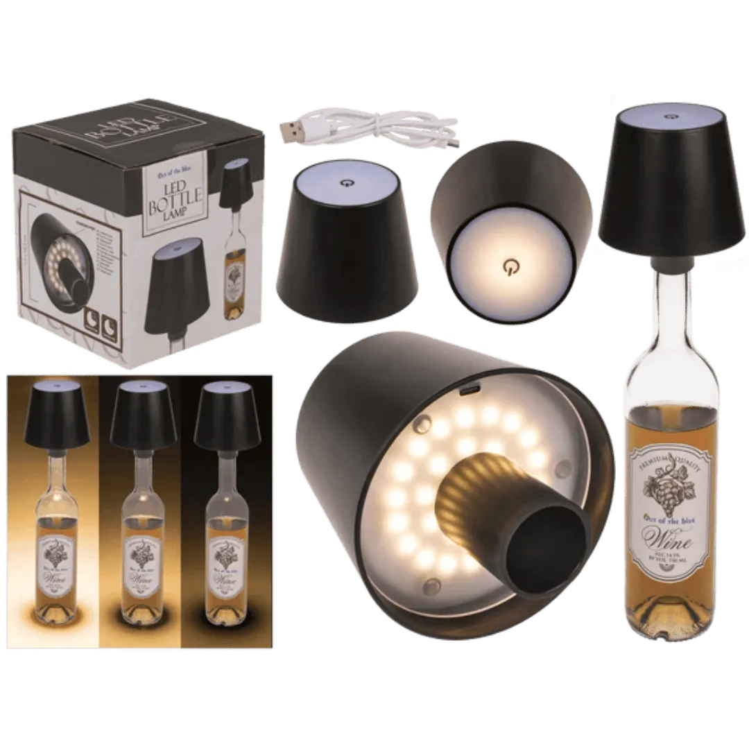 Detail van LED Flesverlichting - Maak van je lege fles een lamp (Zwart) - Cadeautip voor bierliefhebbers