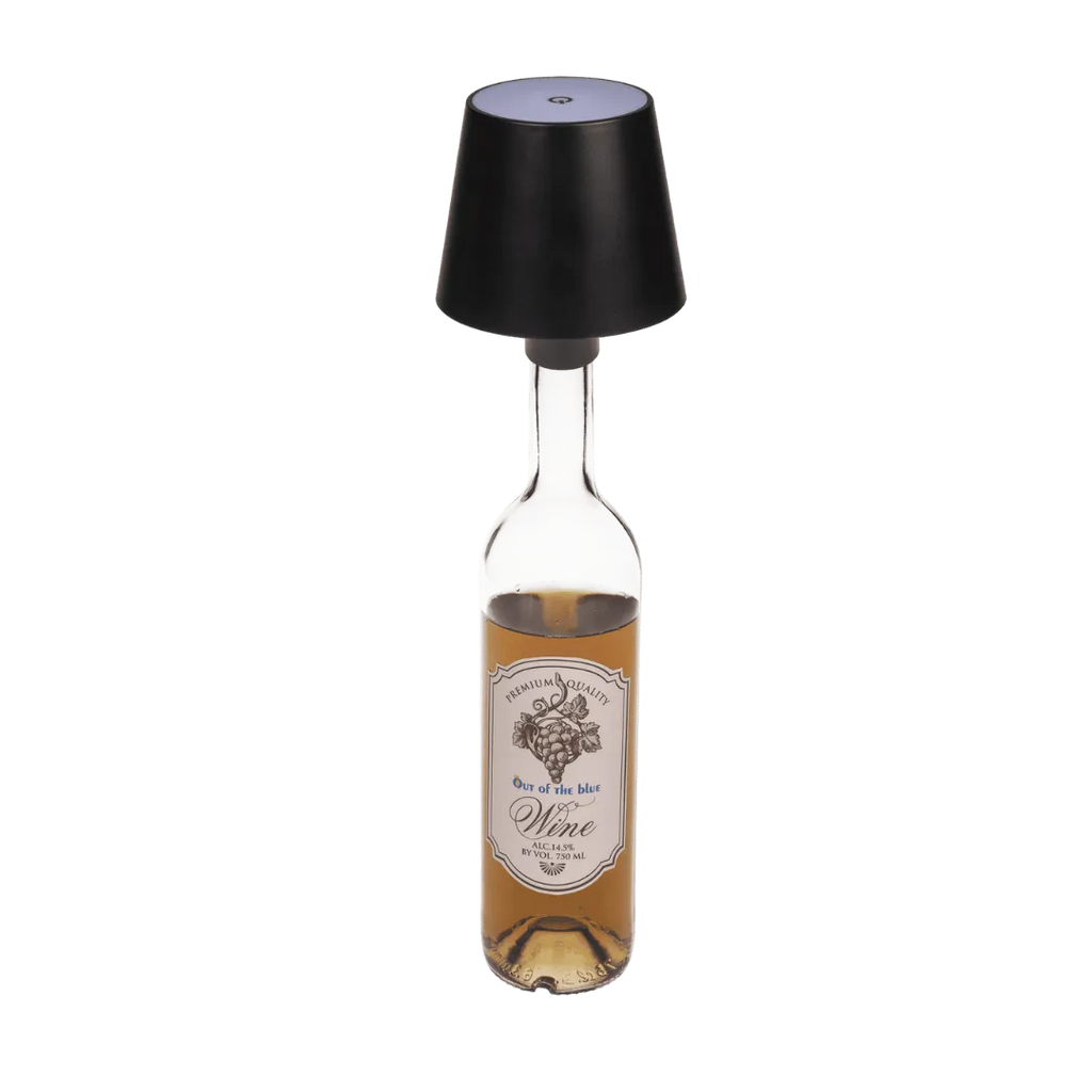 LED Flesverlichting - Maak van je lege fles een lamp (Zwart) - Het perfecte biercadeau voor de mancave