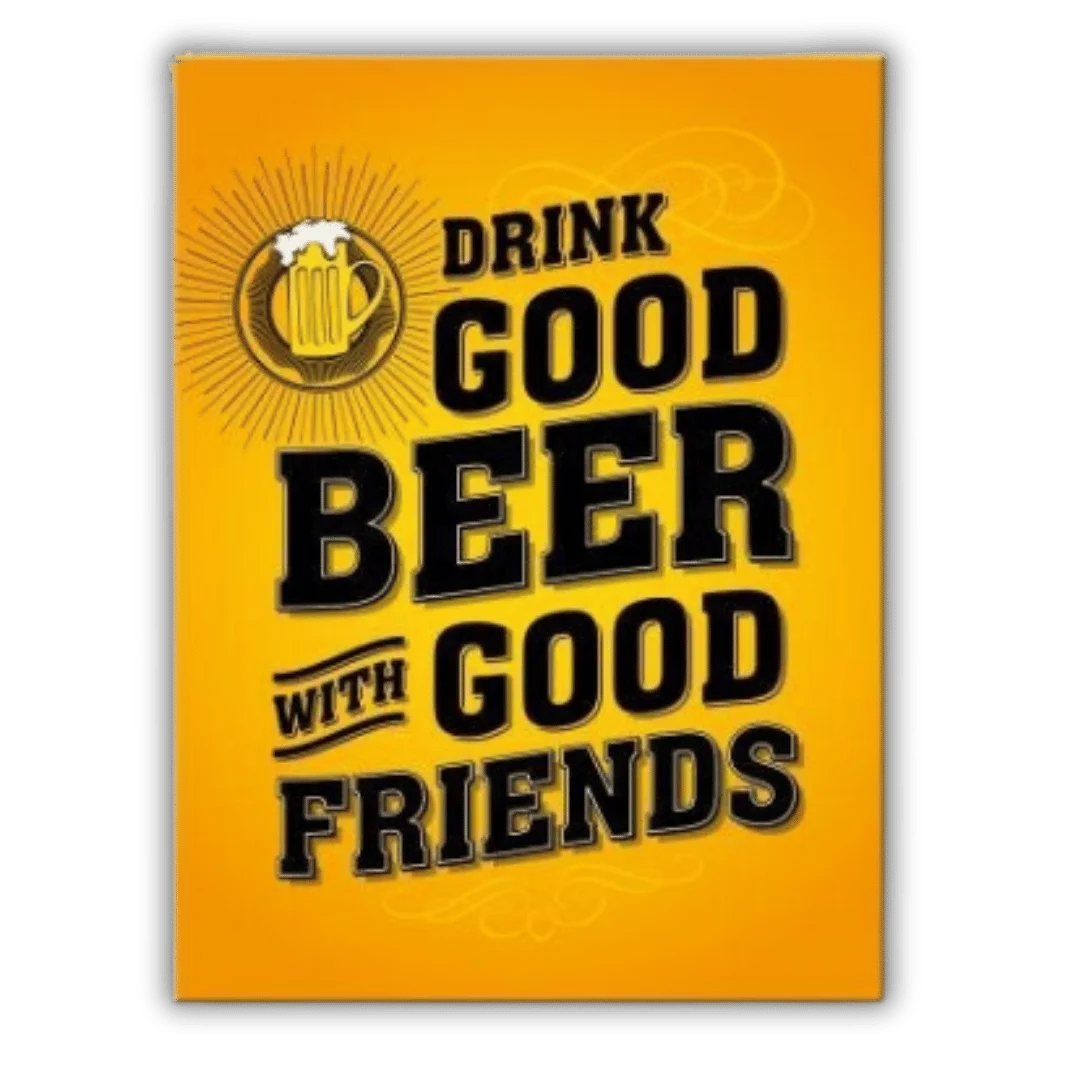 Koelkastmagneet 'Drink Good Beer' - Retro Magneet (6x8cm) - Het perfecte biercadeau voor de mancave