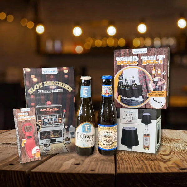 Bierpakket 'Ultieme Mancave' - Luxe Cadeaupakket met Drankspel & Lamp
