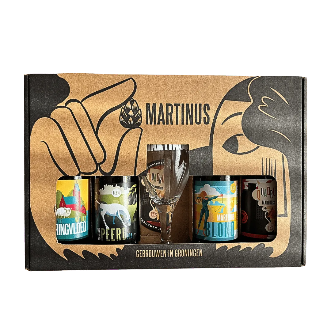 Martinus Bierpakket 4 Bieren + Glas