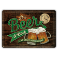 Metalen Kaart 'Beer O Clock Glasses' - Cadeaukaart & Bordje (10x14cm) - Het perfecte biercadeau voor de mancave