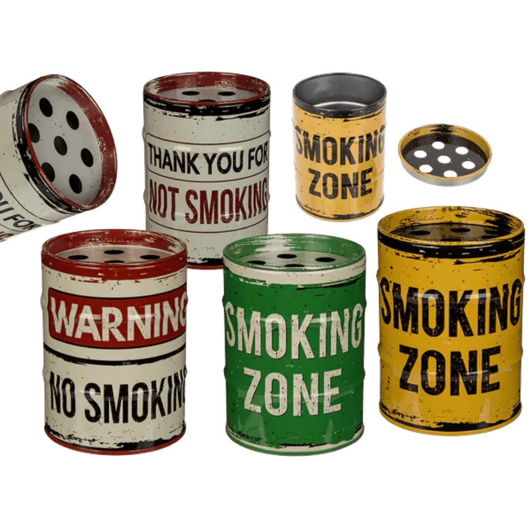 Metalen Asbak 'Olievat' - Industrieel Design - Het perfecte biercadeau voor de mancave