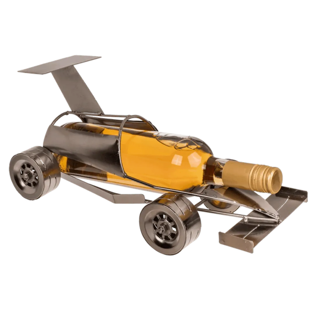Wijn- of Bierhouder 'Raceauto' - Metaal - Het perfecte biercadeau voor de mancave