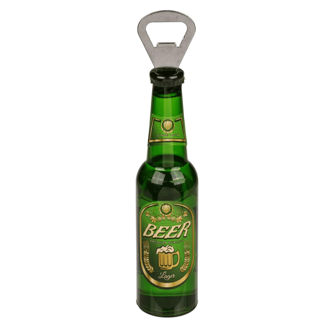 Detail van Flesopener 'Bierflesje' met Magneet - Cadeautip voor bierliefhebbers