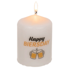 Detail van Stompkaars 'Happy Biersday' - Bierkaars - Cadeautip voor bierliefhebbers