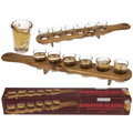 Shotglaasjes Serveerplank - Houten Lat met 6 Glaasjes - Het perfecte biercadeau voor de mancave