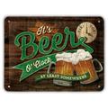 Mancave Wandbord 'Beer O Clock' - Vintage Look (15x20cm) - Het perfecte biercadeau voor de mancave