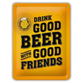 Mancave Wandbord 'Drink Good Beer' - Vintage Look (15x20cm) - Het perfecte biercadeau voor de mancave