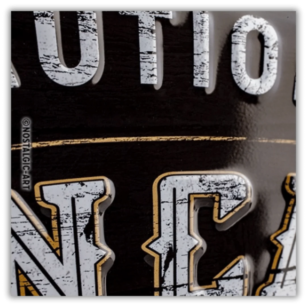 Detail van Mancave Wandbord 'Man Cave' - Vintage Look (20x30cm) - Cadeautip voor bierliefhebbers