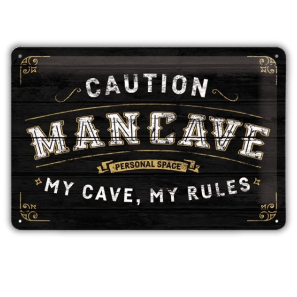 Mancave Wandbord 'Man Cave' - Vintage Look (20x30cm) - Het perfecte biercadeau voor de mancave