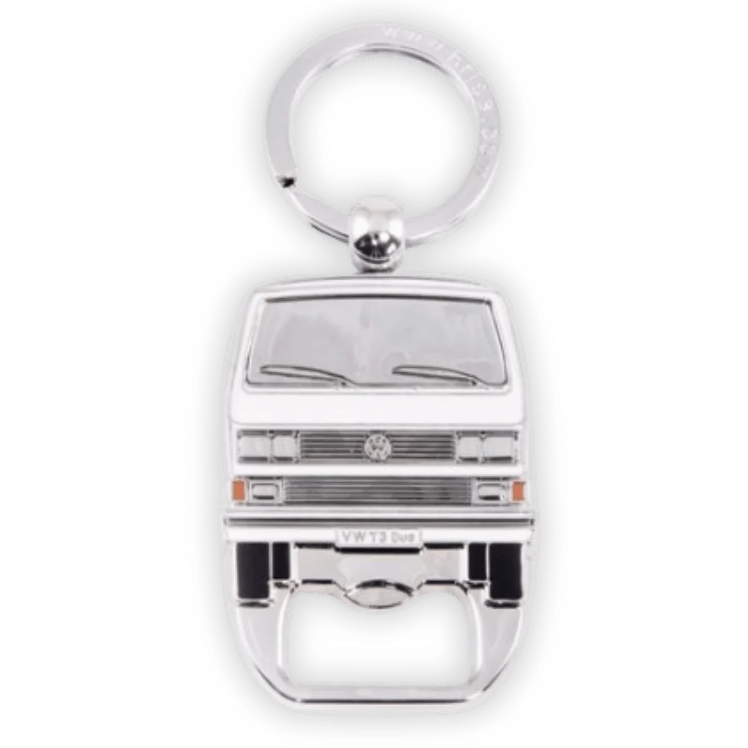 Volkswagen T3 Bus Sleutelhanger & Flesopener - Wit - Het perfecte biercadeau voor de mancave