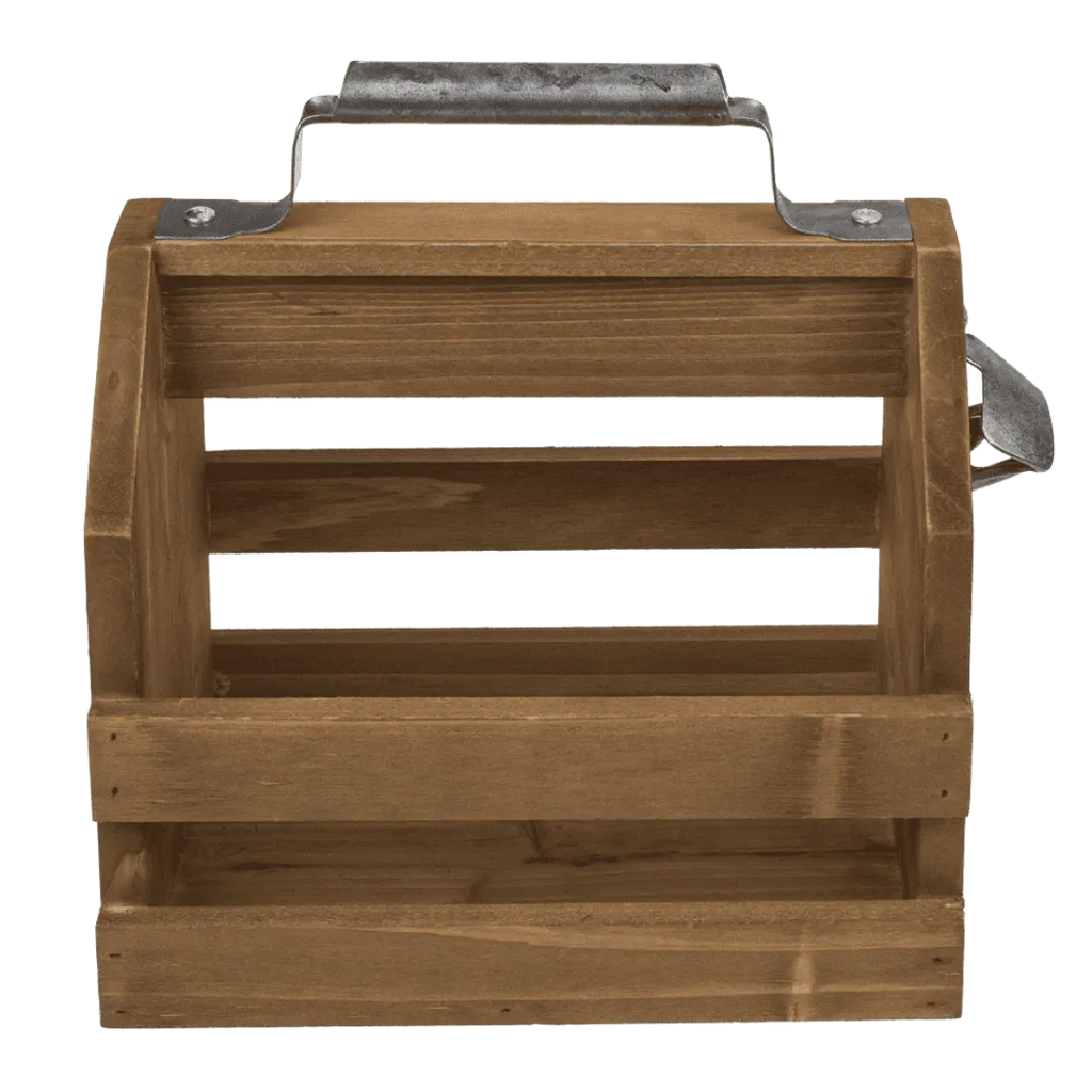 Detail van Houten Flesdrager (Sixpack) met Vaste Opener - Cadeautip voor bierliefhebbers