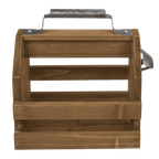 Detail van Houten Flesdrager (Sixpack) met Vaste Opener - Cadeautip voor bierliefhebbers