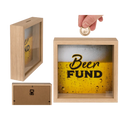Houten Spaarpot 'Beer Fund' - Met Glasplaat - Het perfecte biercadeau voor de mancave
