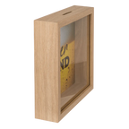 Detail van Houten Spaarpot 'Beer Fund' - Met Glasplaat - Cadeautip voor bierliefhebbers