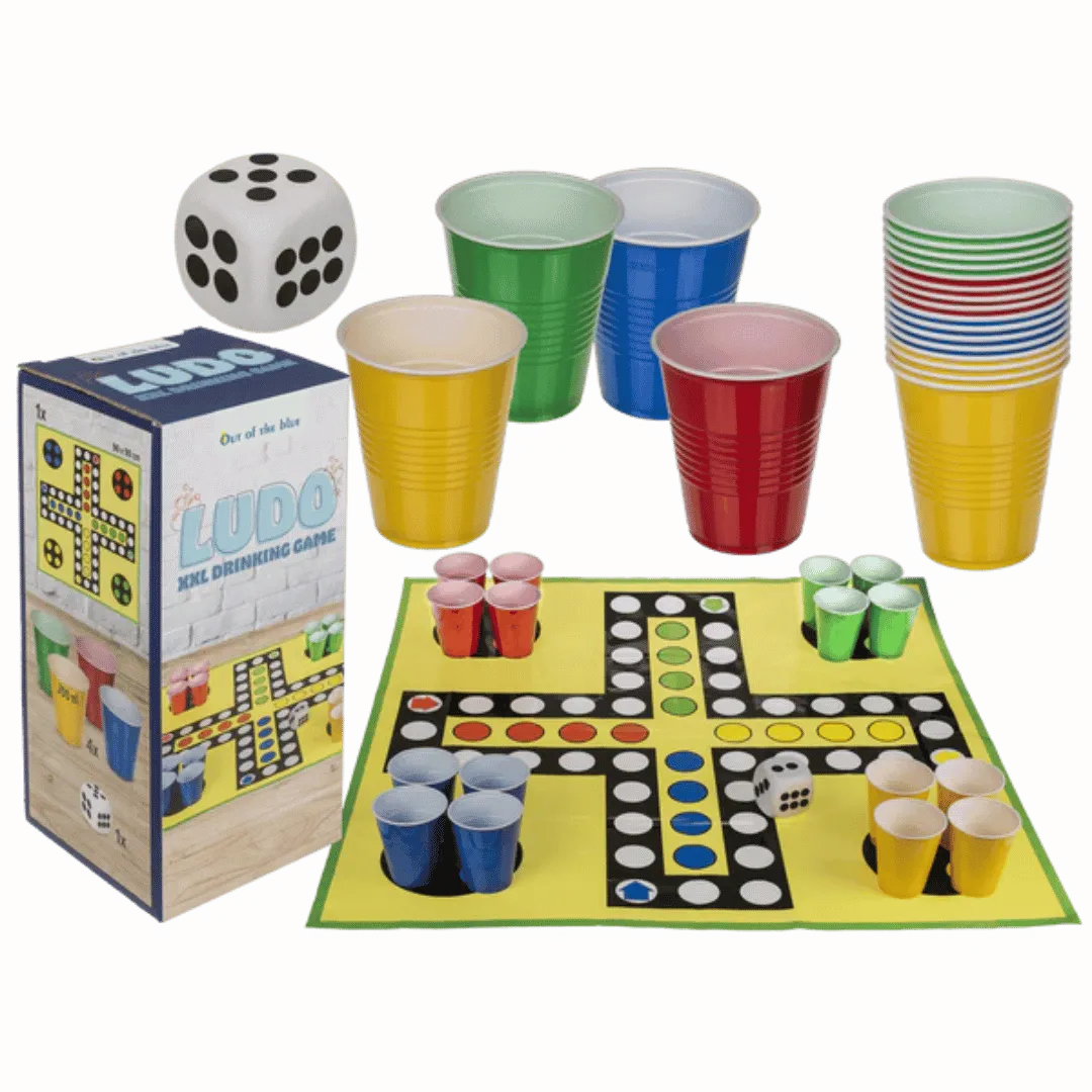 XXL Drankspel Ludo - Mens Erger Je Niet met Shotjes - Het perfecte biercadeau voor de mancave